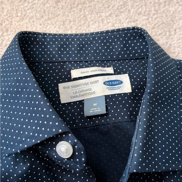 Old Navy Navy Microdot Dress Shirt - Picture 2 of 2